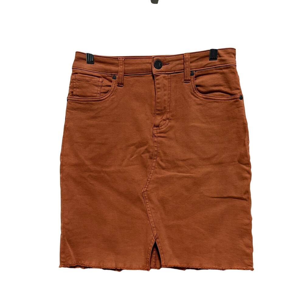 Kut from the Kloth Skirt Women's 6 Hannah Rust Orange